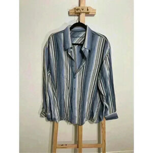 Tommy Bahama  Men’s stripped button down collared dress shirt sizes XXL